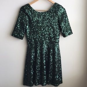 Evergreen Sequin Dress